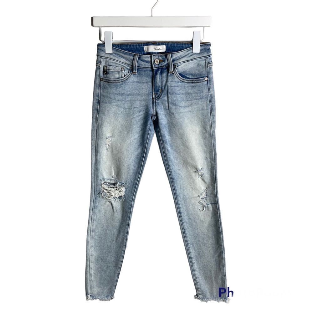 VICI KanCan Limelight frayed skinny jeans distressed denim